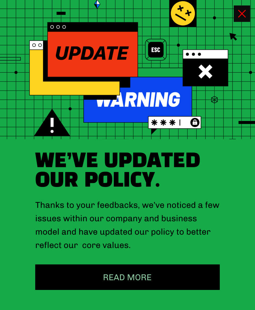We’ve updated our policy